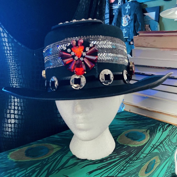 Custom Designed Red Bejeweled Hat & Necklace Set main image 6